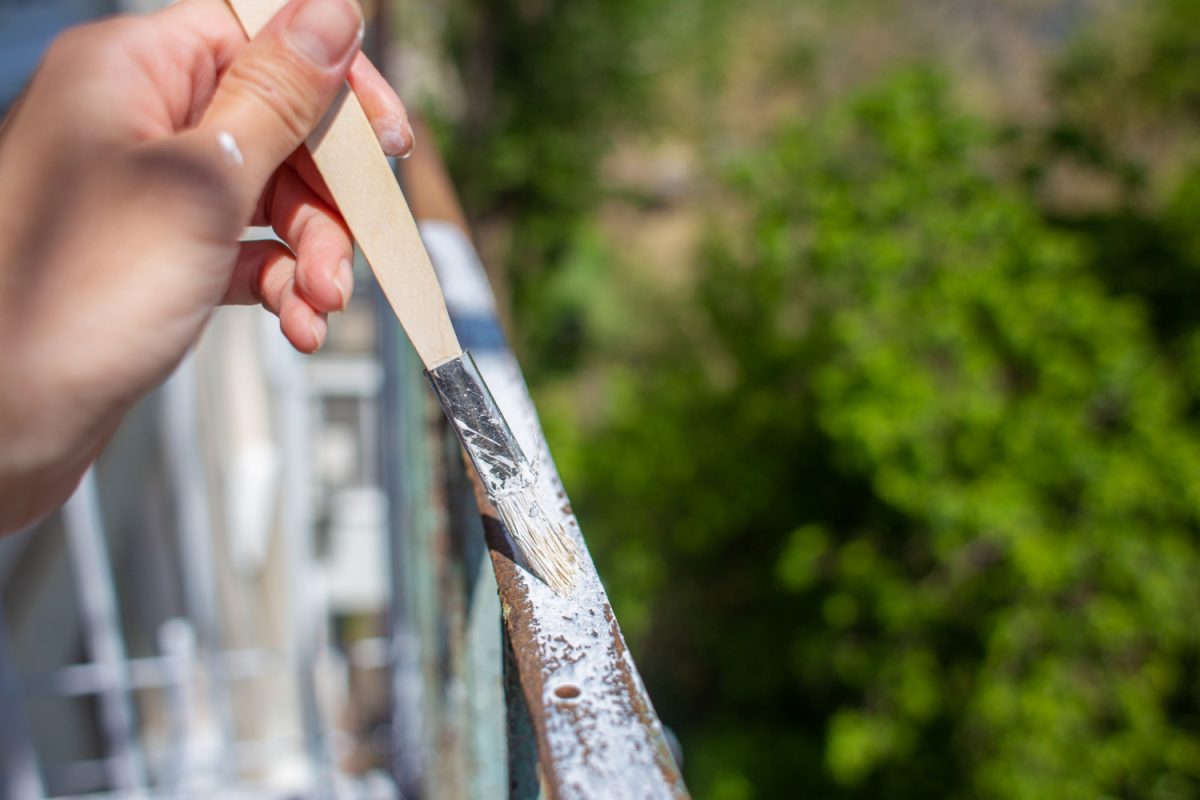 Painting a metal railing step by step